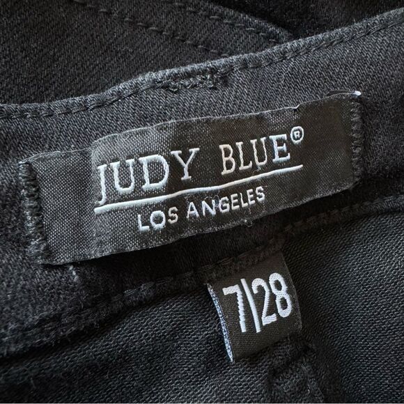 Judy Blue High Waist Double Roll Cuff Jogger Jean in Jet Black Size 7/28 - Picture 12 of 14